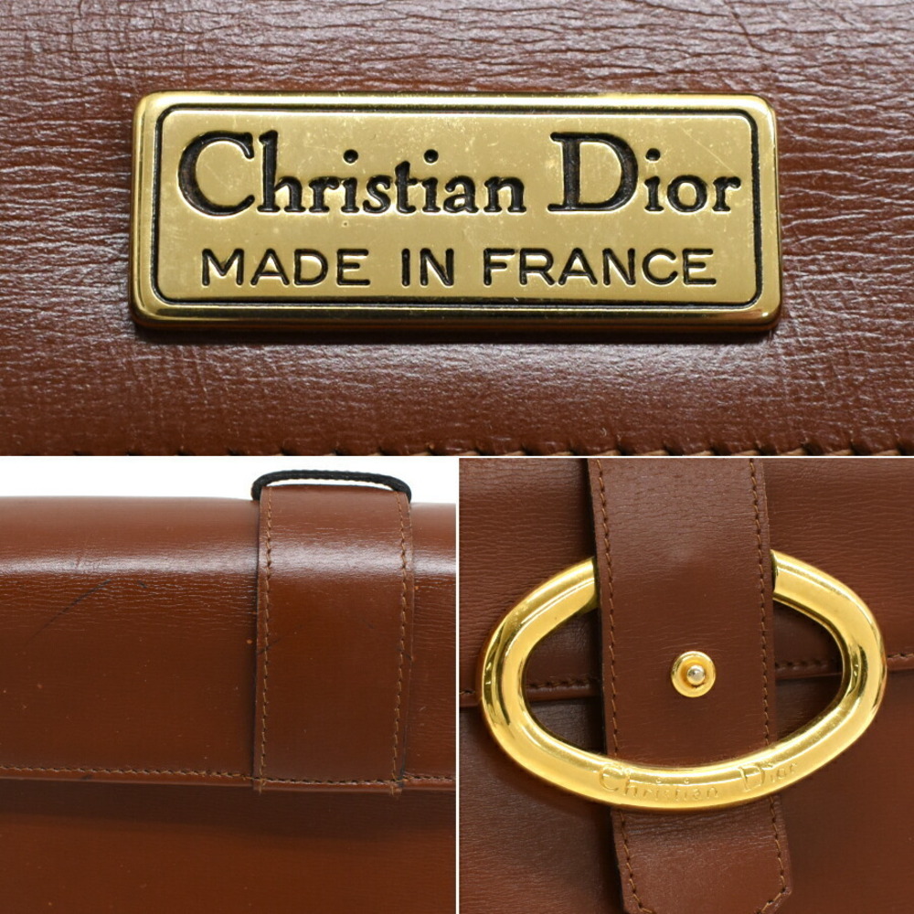 Christian Dior Crossbody Shoulder Bag Brown Leather - Picture 9 of 9